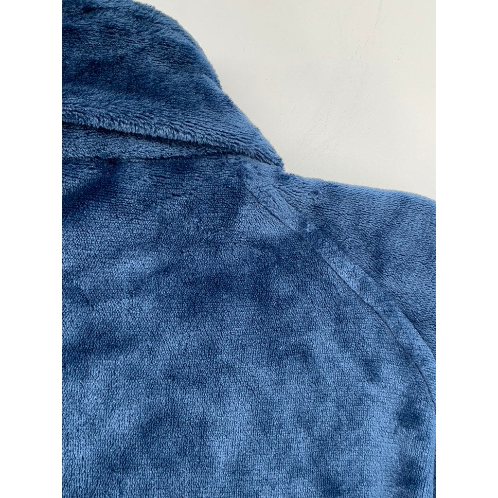 DAVID ARCHY Men's Blue Fleece Embroidered Robe SZ L/XL