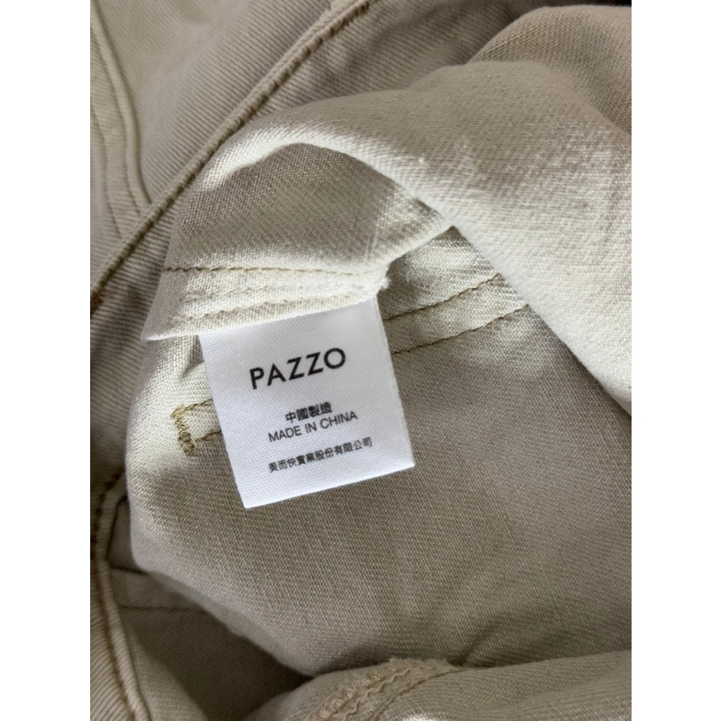 PAZZO Women's Beige Denim A-Line Midi Skirt SZ S