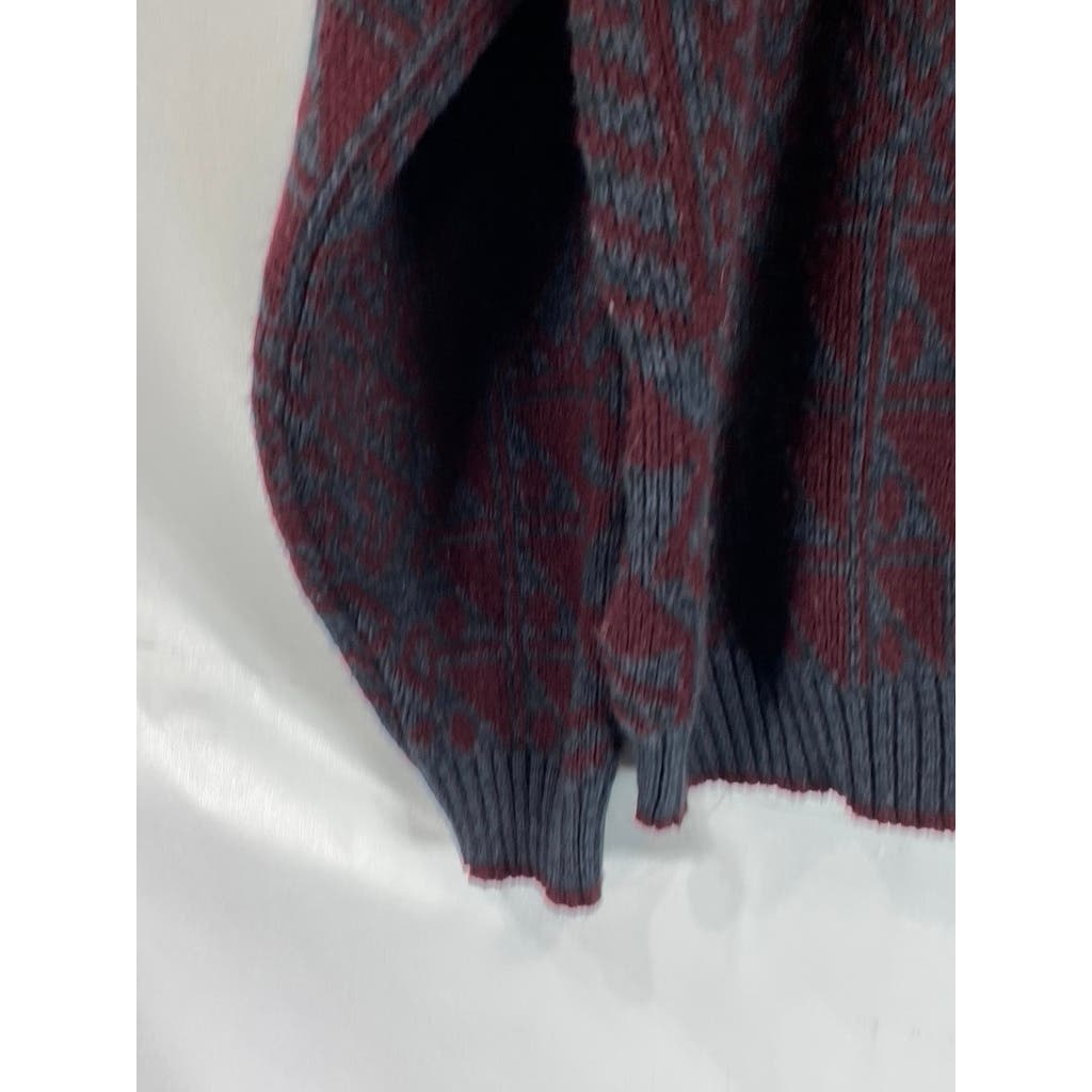THE MEN'S STORE At Sears Men's Burgundy Printed Vintage Crewneck Sweater SZ XL