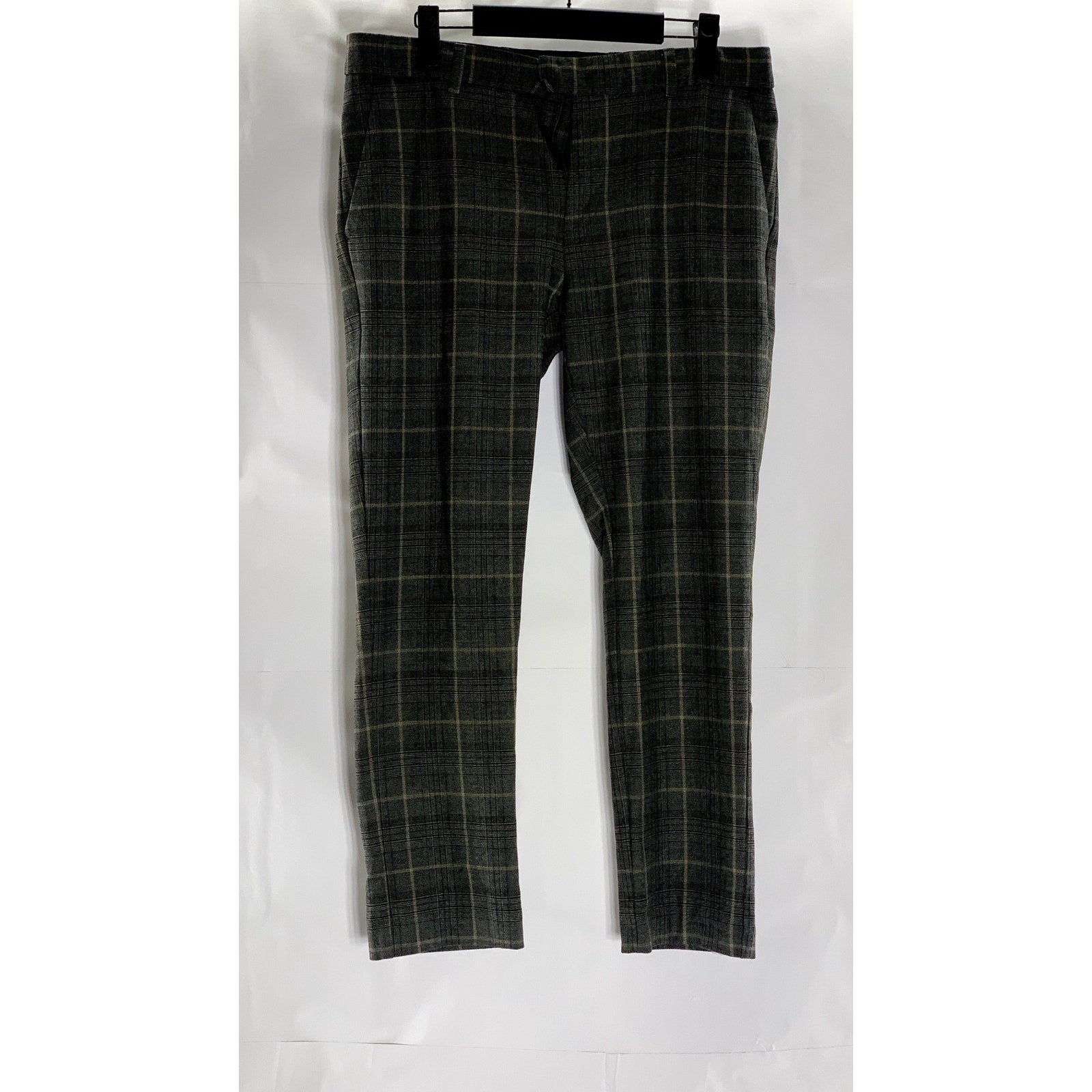 RIVER ISLAND Men's Gray-Blue Plaid Flat Front Short Dress Pant SZ 30S