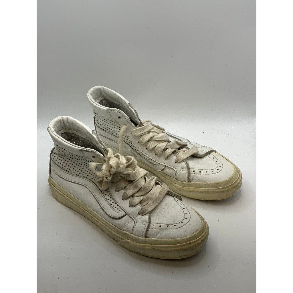 VANS Unisex White Sk8 Hi Top Slim Cutout Sneakers SZ M4.5/W6