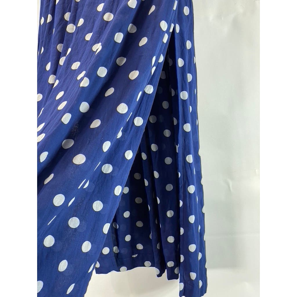 MIKOH Women's Delia Navy Polka Dot Maxi High Slit Elastic Waist Skirt SZ 2