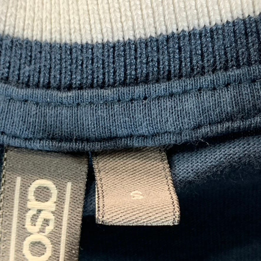 ASOS Men's Blue Stripe-Trim Crewneck Short Sleeve T-Shirt SZ S