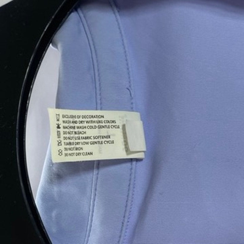 90 DEGREE By REFLEX Women's Light Blue Short Sleeve Cropped Tennis Polo Top SZ L