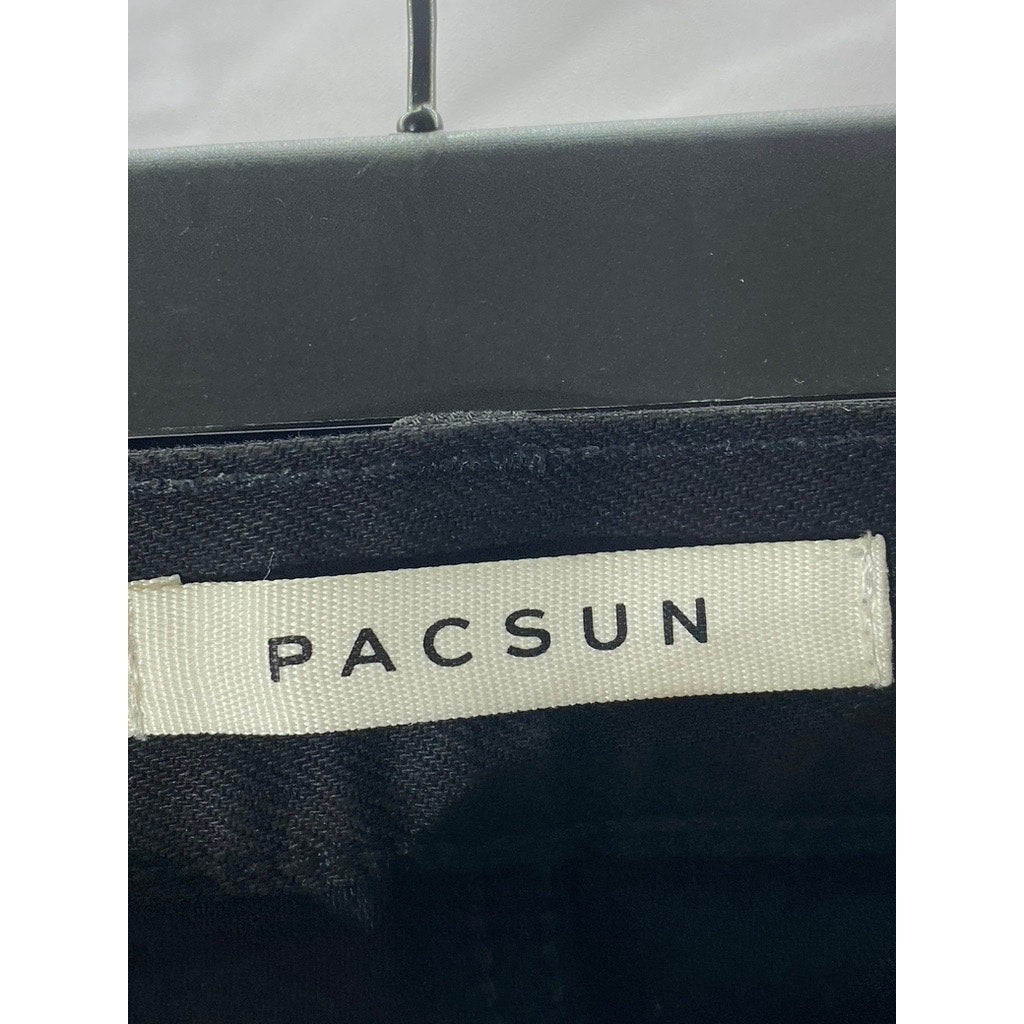 PACSUN Men’s Solid Black Stacked Skinny Raw-Hem Denim Jean SZ 30X30