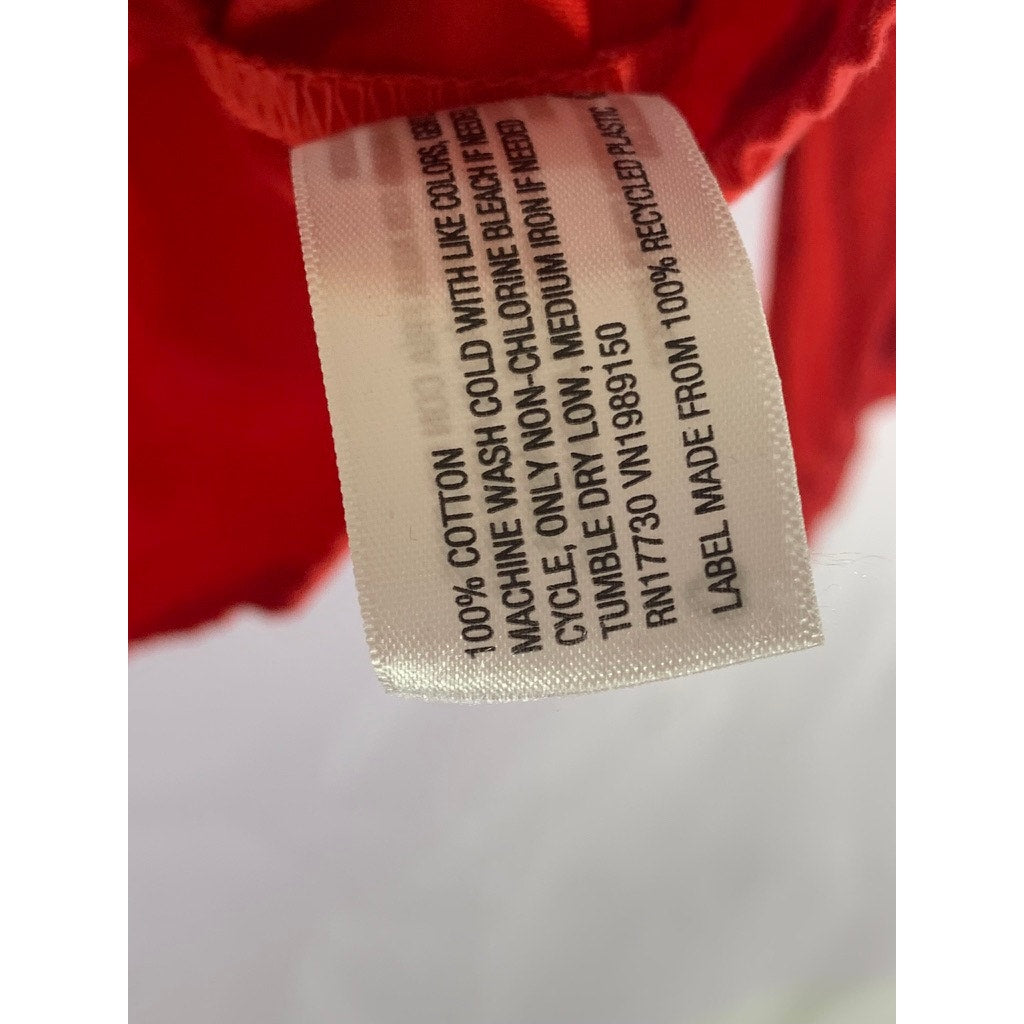 A NEW DAY Women's Red Ruffle Long Sleeve Button-Up Top SZ M