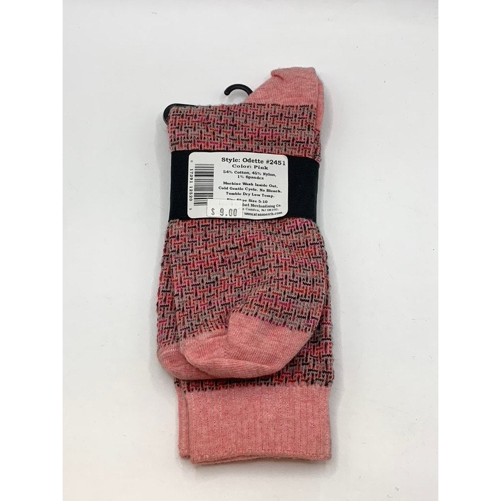 B.ELLA Women's Pink Knit Cotton-Blend Odette Knee Socks SZ OS