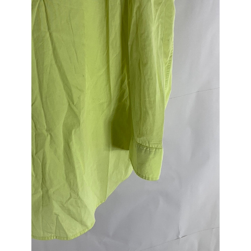 WILFRED FREE Women's Lime Green Oversized Button-Up Long Sleeve Top SZ XS