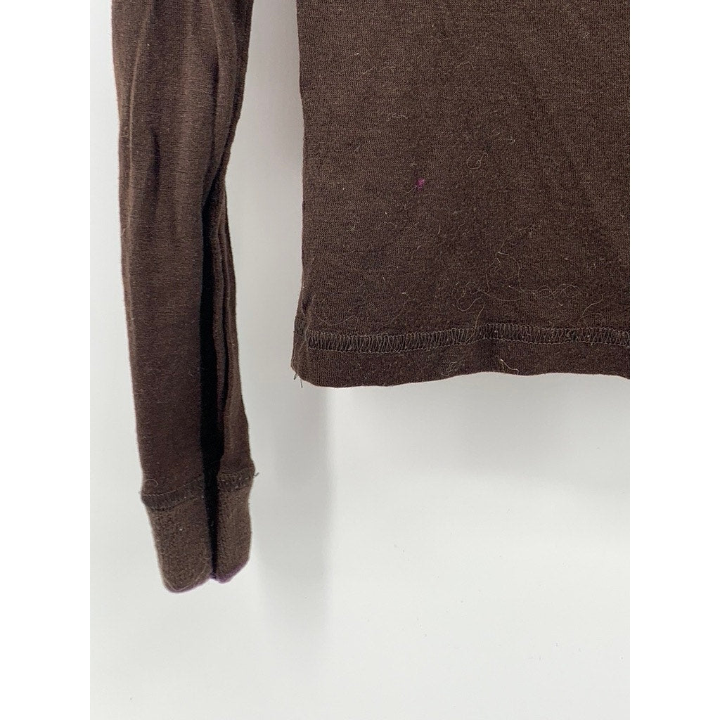 PRADA Women’s Brown Cashmere V-Neck  Distressed Y2K Top SZ S