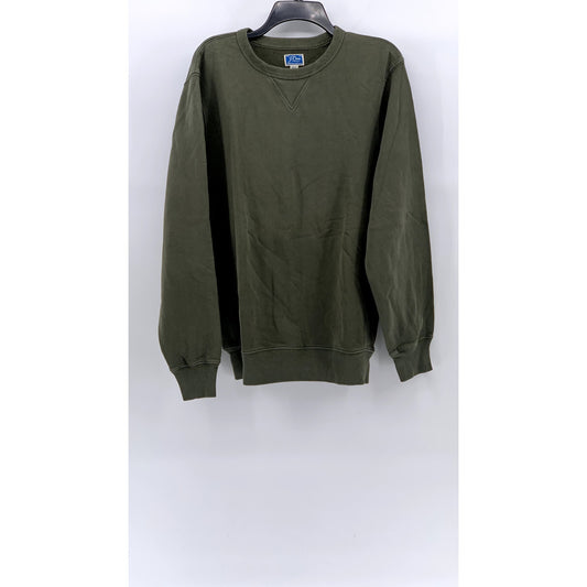 J.CREW Men's Tall Vintage Olive Green Crewneck Long Sleeve Sweatshirt SZ MT