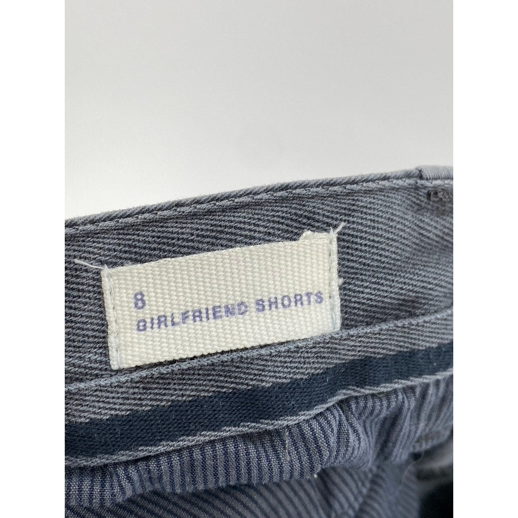 GAP Women's Charcoal Gray Floral Lace Regular-Fit Bermuda Girlfriend Shorts SZ 8