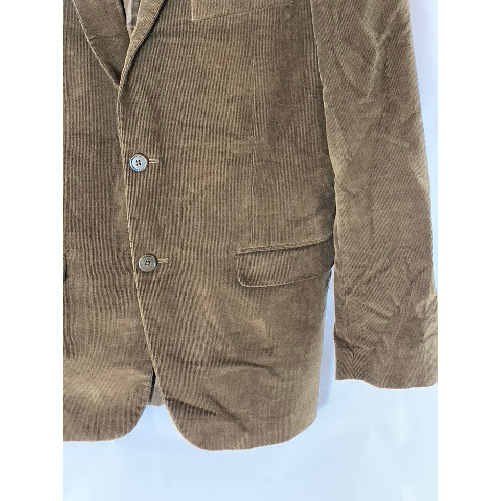 ARCHITECT Men's Dark Brown Corduroy Two-Button Notch Lape Blazer SZ 40R
