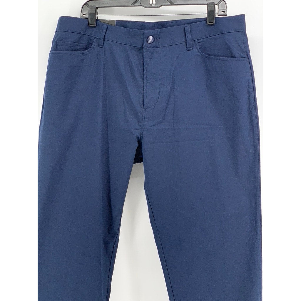 ADIDAS Men's Navy Solid Regular-Fit Tapered Leg Golf Pants SZ 36X32