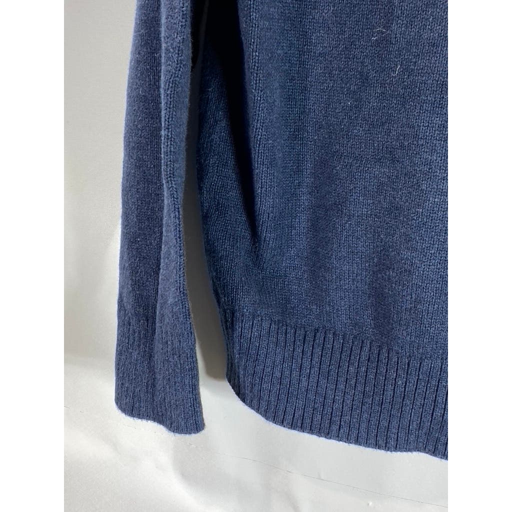 LUCKY BRAND Men's Navy Quarter-Button Knit Pullover Sweater SZ M