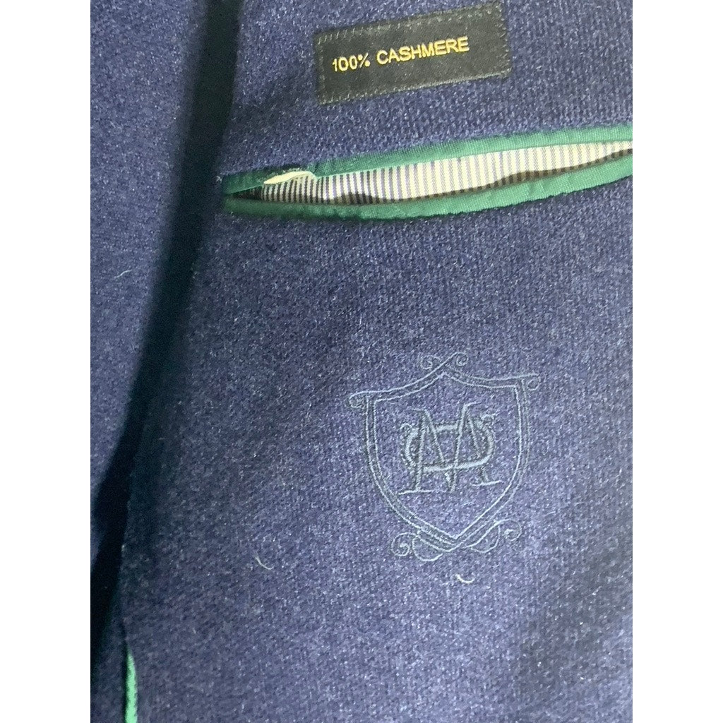 MASSIMO DUTTI Men's Navy Cashmere Two-Button Long Sleeve Collar Blazer SZ 38