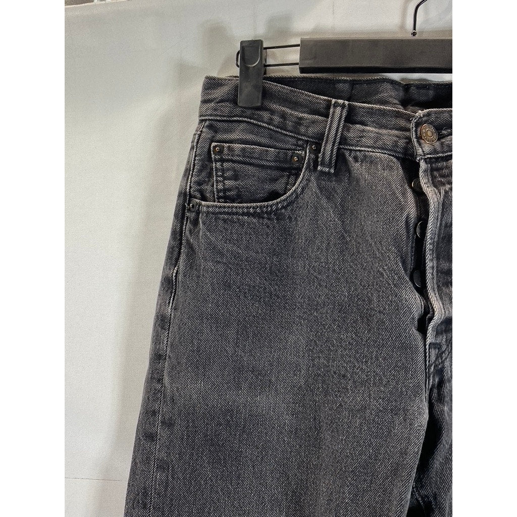 LEVI'S Men's Dark Grey 501 Button-Fly Five-Pocket Straight-Leg Jeans SZ 30X32