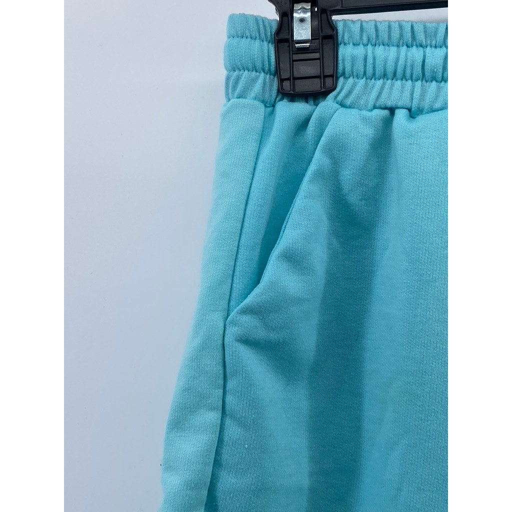 UNBRANDED Women's Light Blue Drawstring Casual Pull-On Shorts SZ S