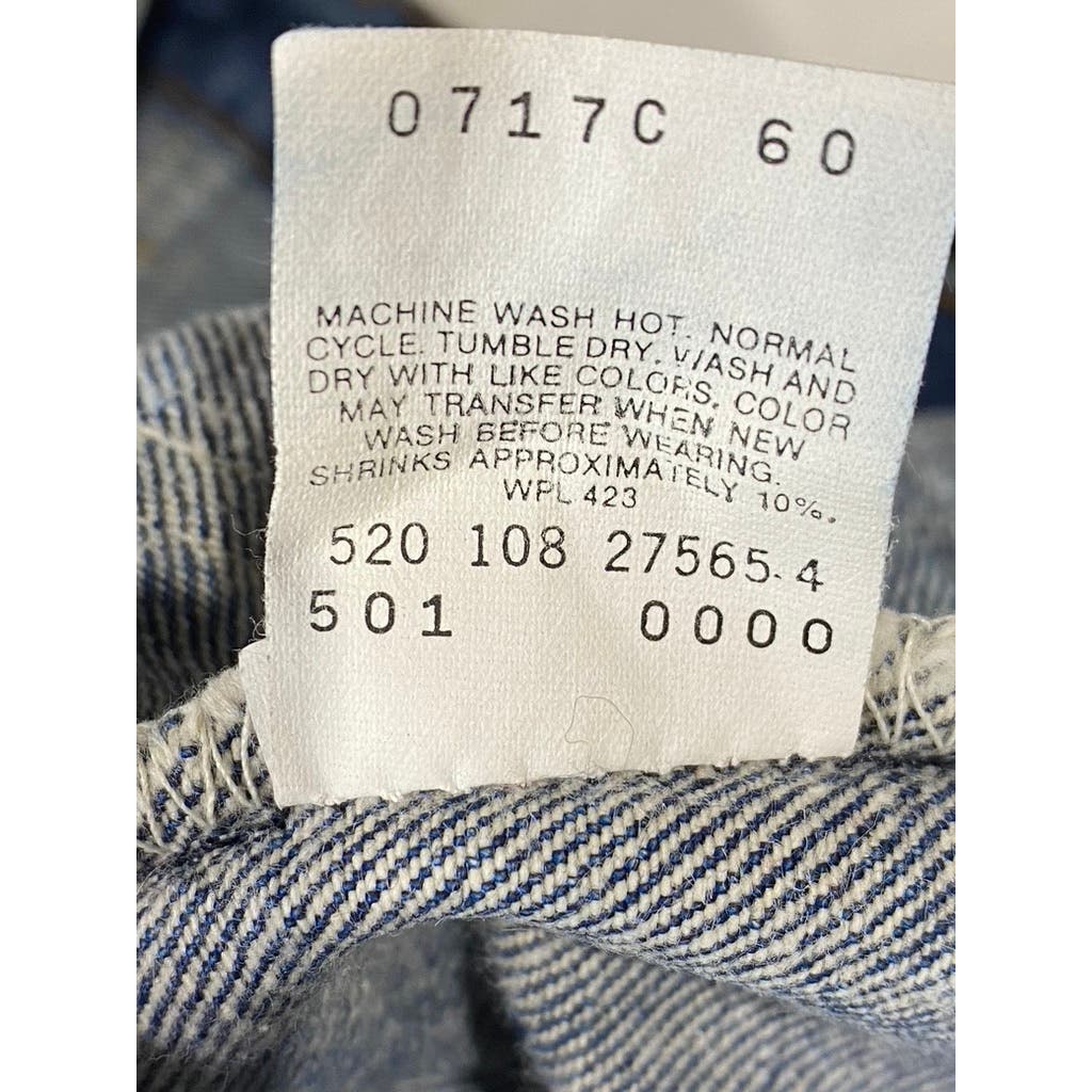 LEVI'S Men's Blue 501 Vintage Straight-Fit Five-Pocket Button-Fly Jeans SZ 31X34