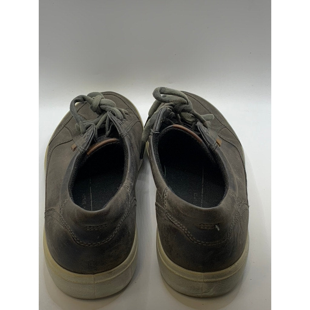 ECCO Men's Gray Faux-Leather Lightweight Sneakers SZ 12