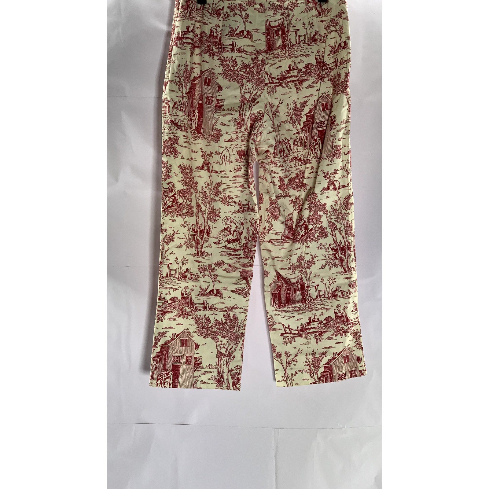 WHITE STAG Women's Vintage Tusk Red-White Printed Prairie Capri Pant SZ 10