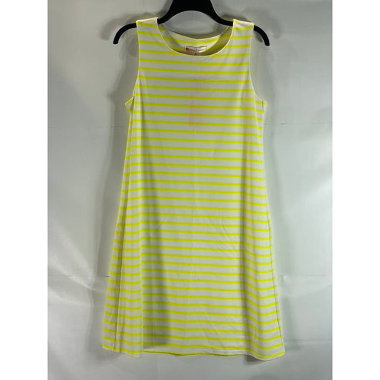JUDE CONNALLY Women's Yellow/White Striped Beth Crewneck Mini Dress SZM