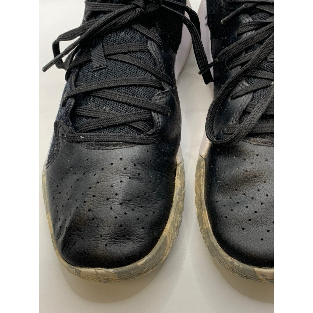 UNDER ARMOUR Kids Black-White Basketball Sneakers SZ 7Y