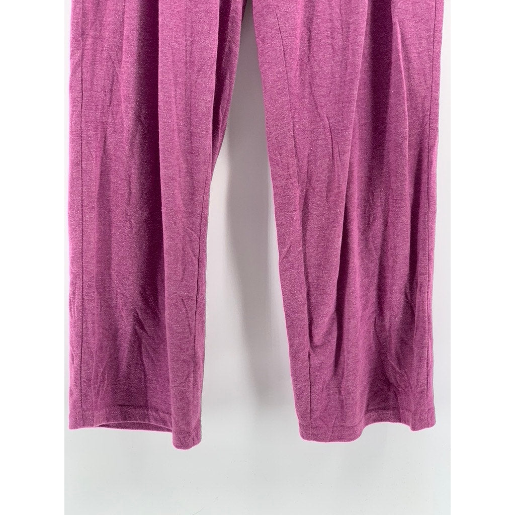 SIMPLY STYLED Women's Relaxed Magenta Straight Leg Stretch Waistband Pants SZ M