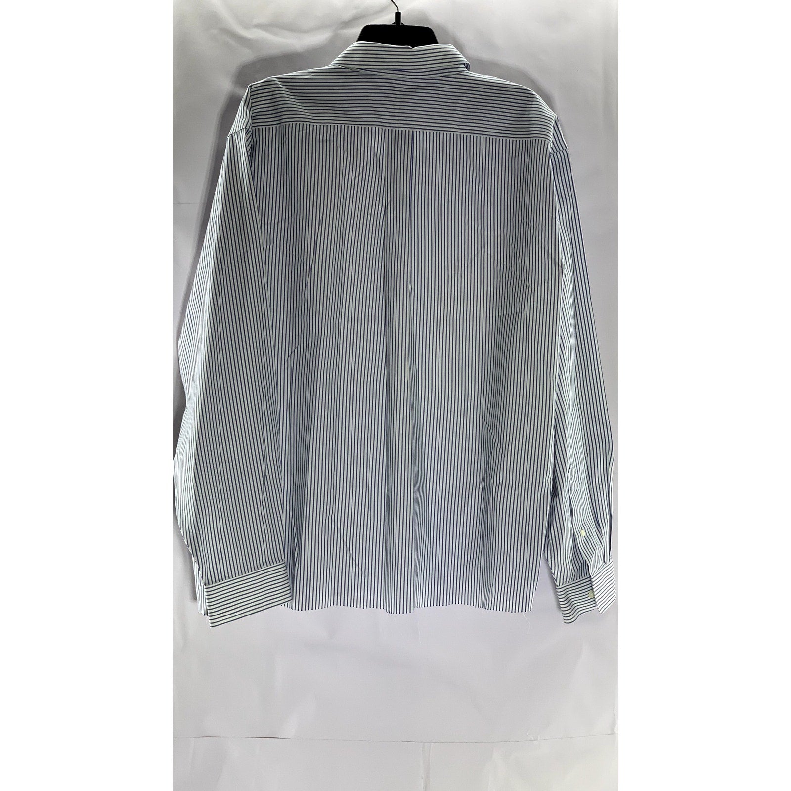 L.L. BEAN Men's Blue-White Striped Classic-Fit Button-Up Long Sleeve Shirt SZ XL