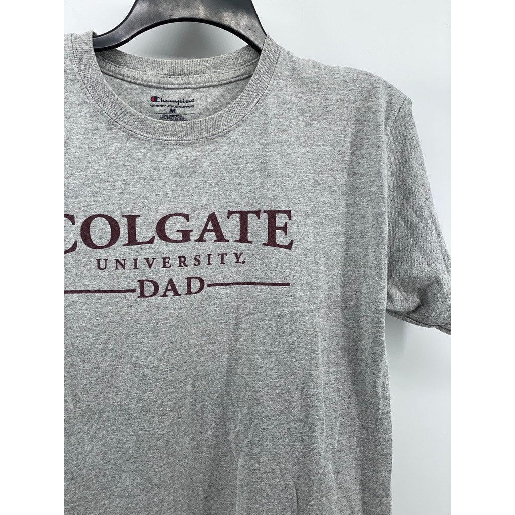 CHAMPION Men's Gray Crewneck Short Sleeve Logo Casual T-Shirt SZ M