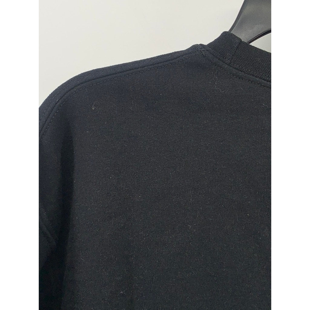 GILDAN Unisex Adult Black E/B Label Crewneck Long Sleeve Casual Sweatshirt SZ M