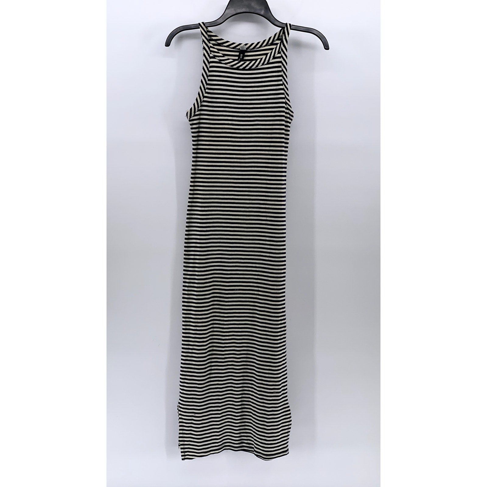 DESIGN LAB LORD & TAYLOR Women's Navy-White Striped Crewneck Maxi Dress SZ XS