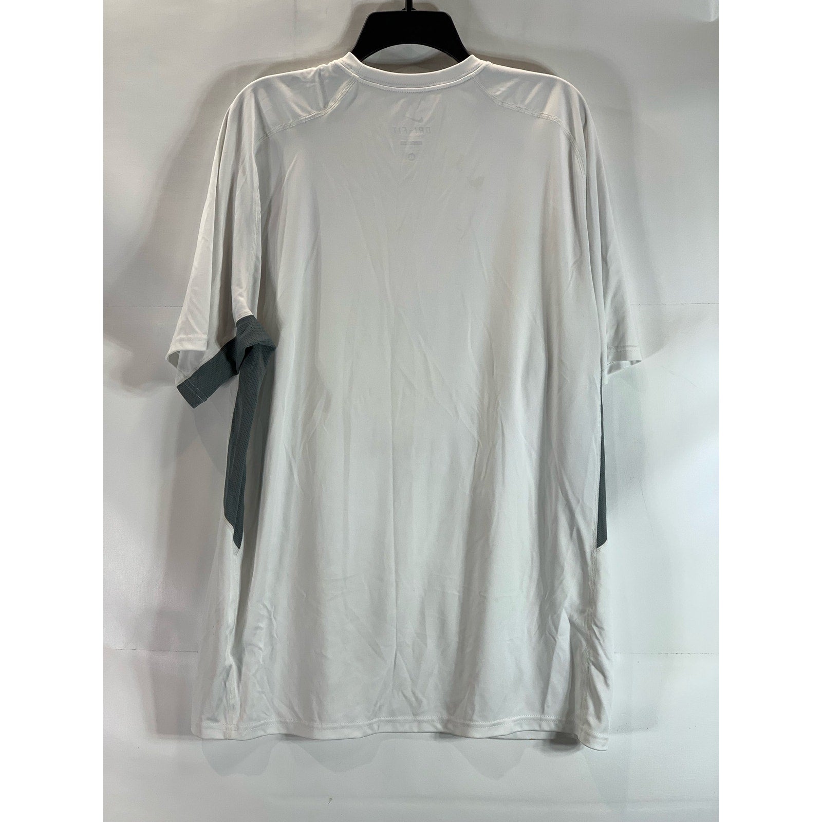 NIKE Men's White/Gray Dri-Fit Legacy Performance Crewneck Active T-Shirt SZ XL