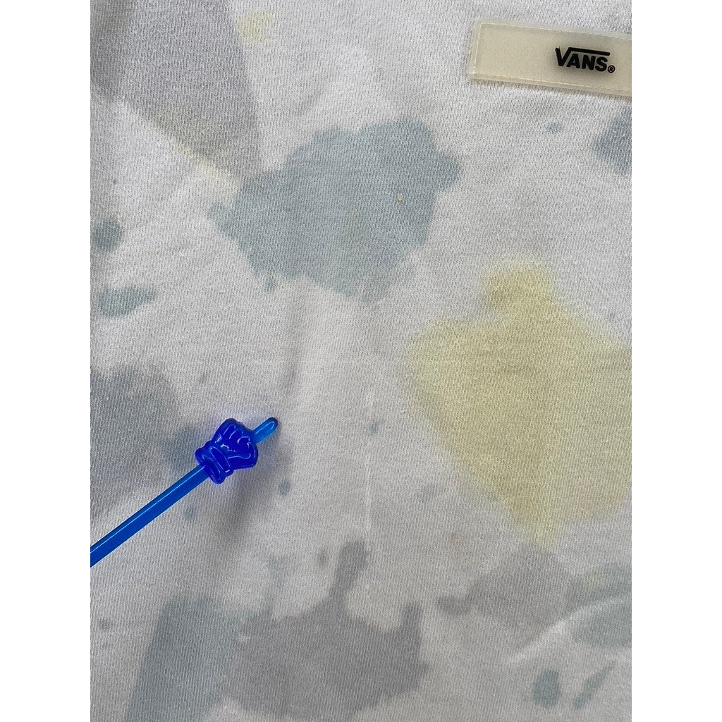 VANS Men’s White-Green Tie-Dye Regular-Fit Long Sleeve Hoodie SZ L