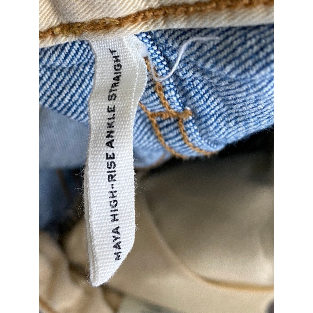 RAG & BONE Women's Orion Distressed Maya High-Rise Ankle Straight Jeans SZ 25