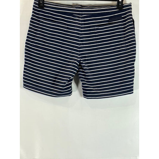 MICHAEL KORS Women's Navy/White Striped Casual Shorts SZ L