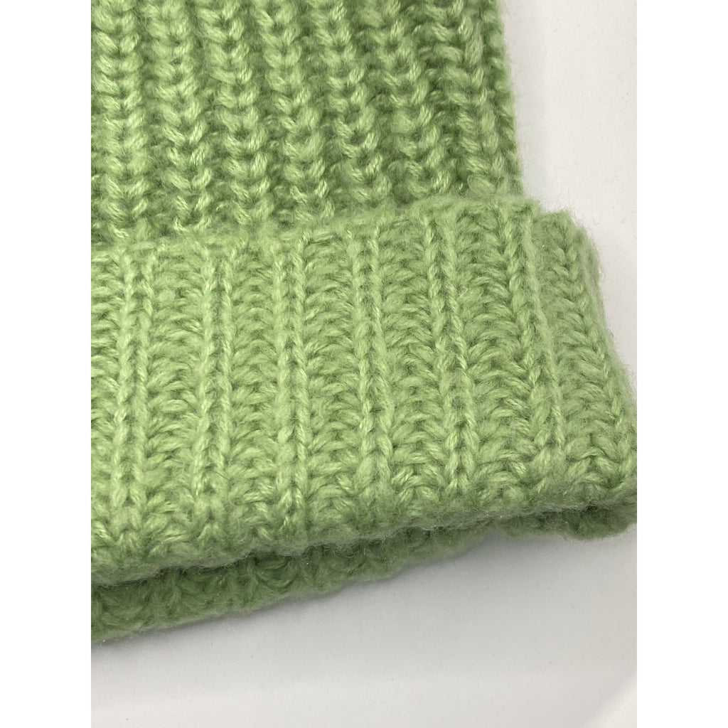 MY LITTLE ALIEN Unisex Adult Green Knit Cuffed Skater Beanie SZ OS