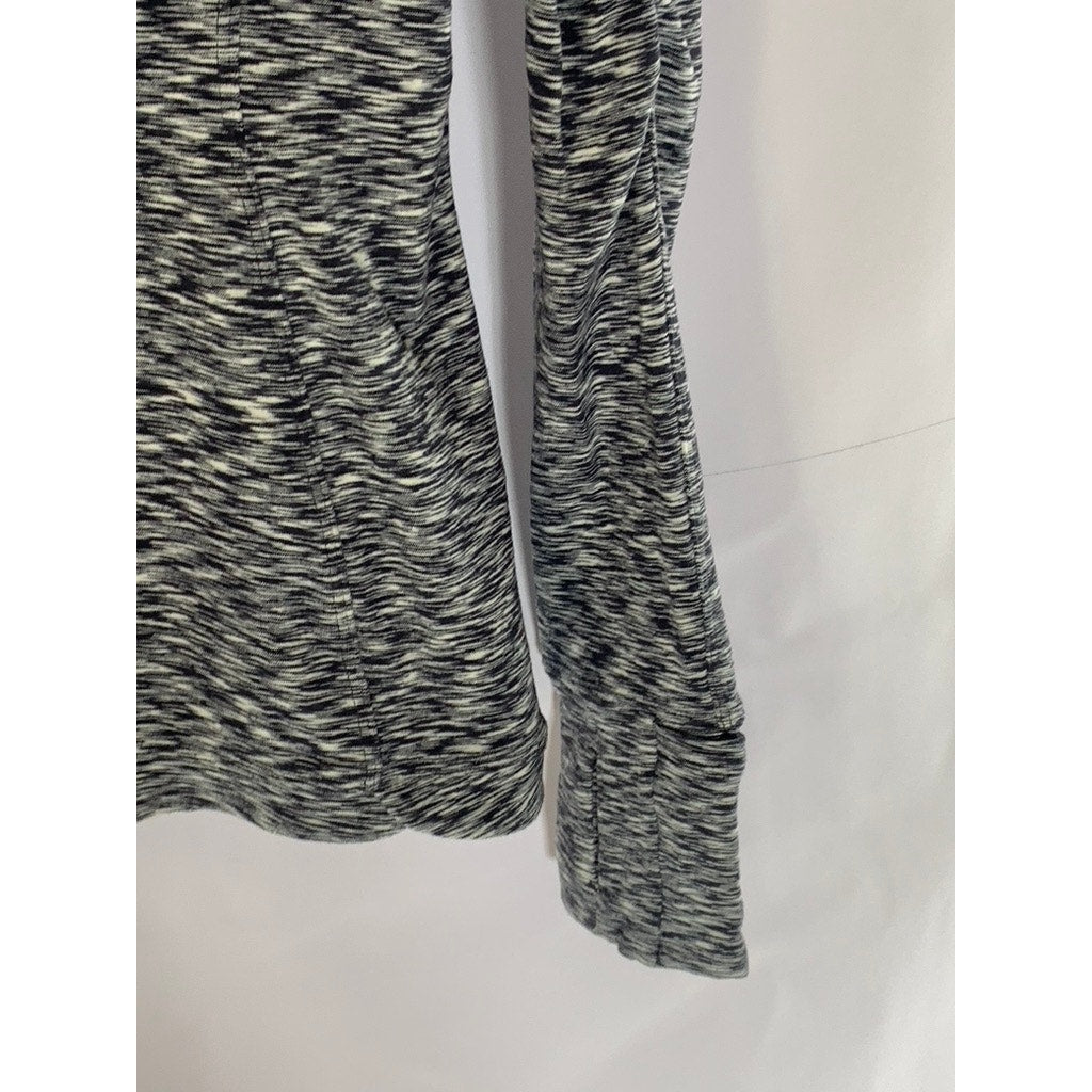 LULULEMON Women's Black/White Printed Runderful Crewneck Long Sleeve Top SZ 8