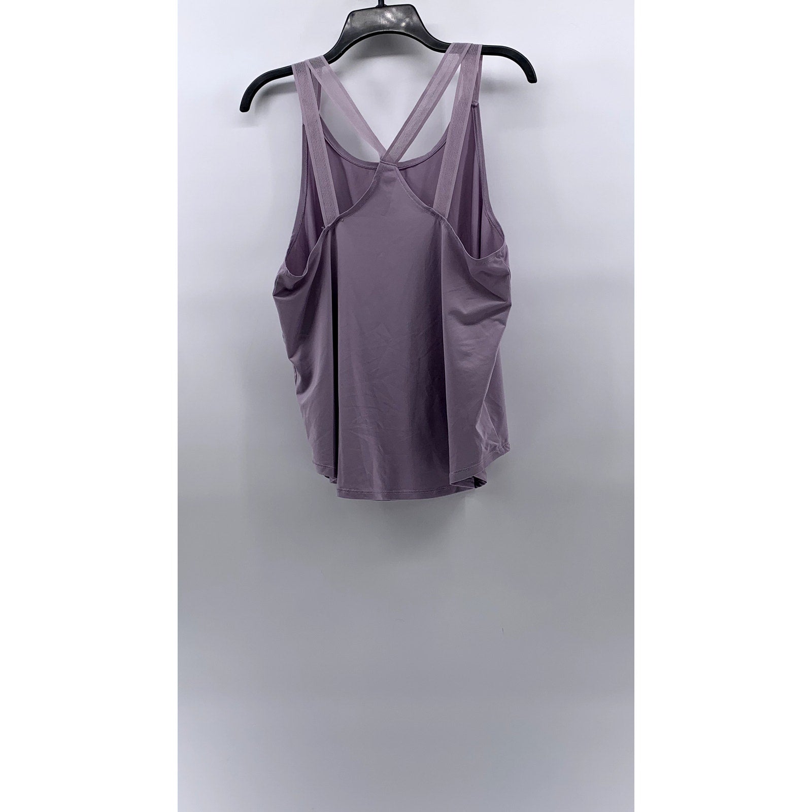 UNDER ARMOUR Women's Lilac Scoop-Neck Mesh Cross-Strap Loose-Fit Tank Top SZ L