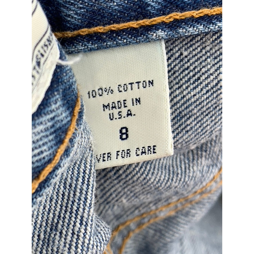 ABERCROMBIE & FITCH Women's Vintage Blue Distressed Button-Fly Denim Jeans SZ 8