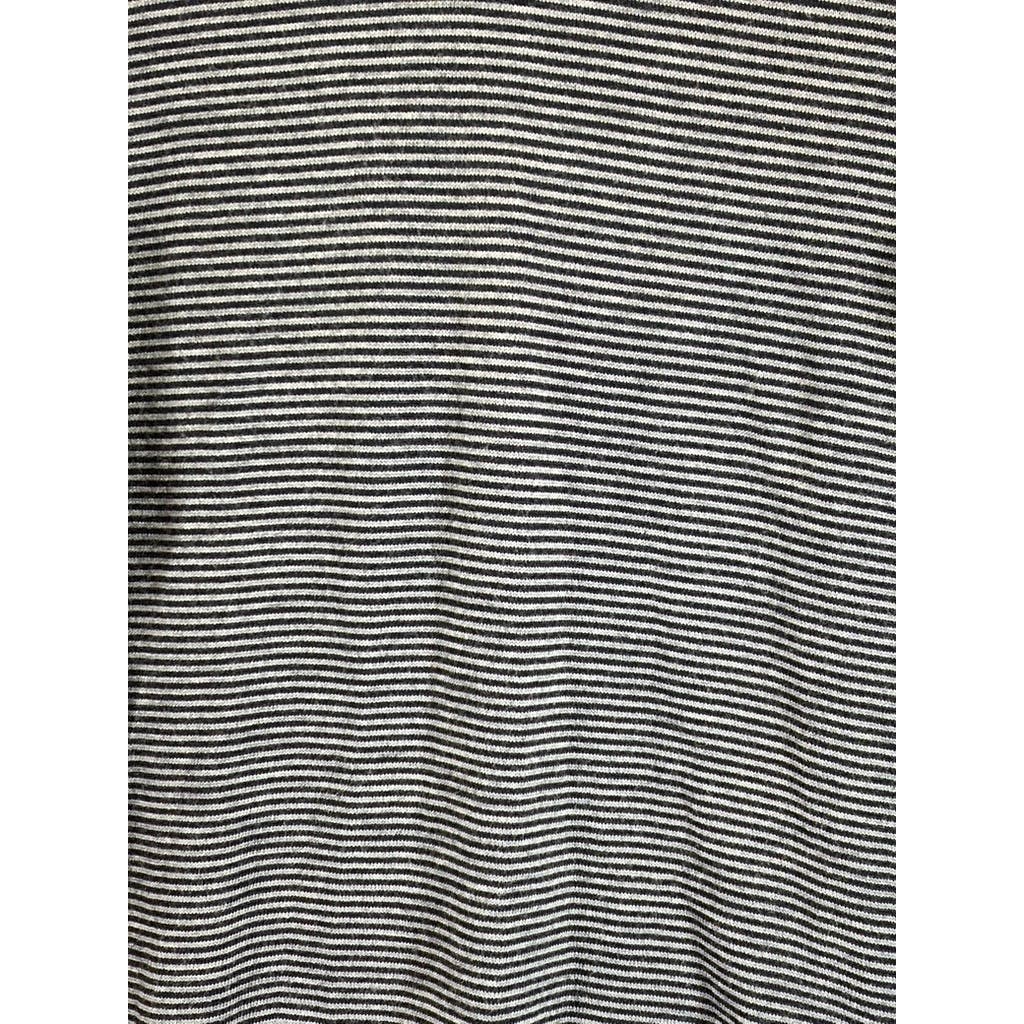 BANANA REPUBLIC Men's Black/Gray Striped Vintage Extra Fine Merino Polo SZ L