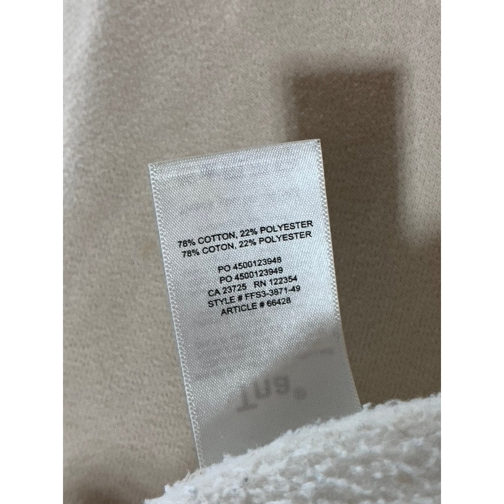 TNA Women's Beige Solid Crewneck SoftFleece Boyfriend Pullover Sweatshirt SZ1(S)