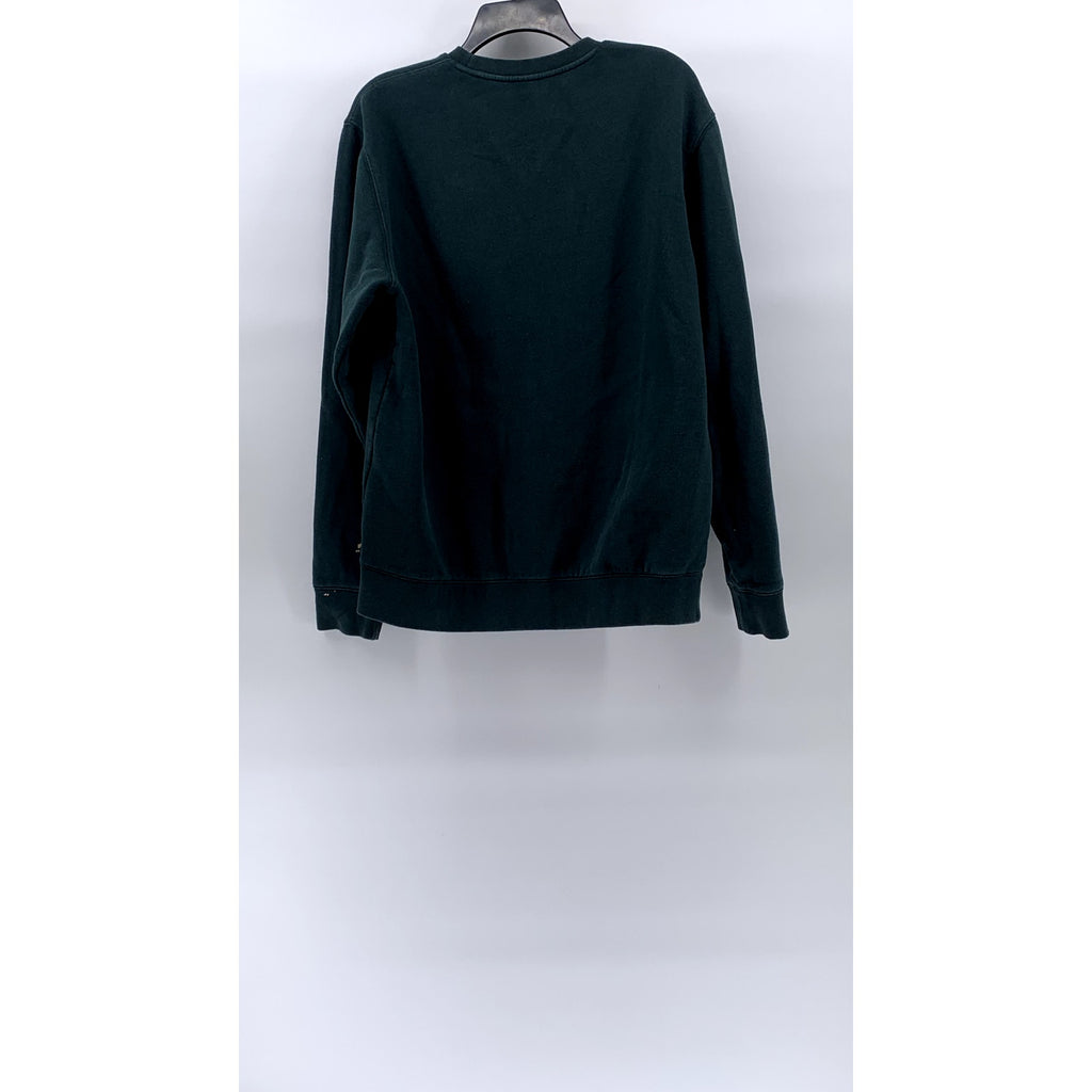 AS COLOUR UNITED Men's Dark Green Logo Crewneck Long Sleeve Sweatshirt SZ L