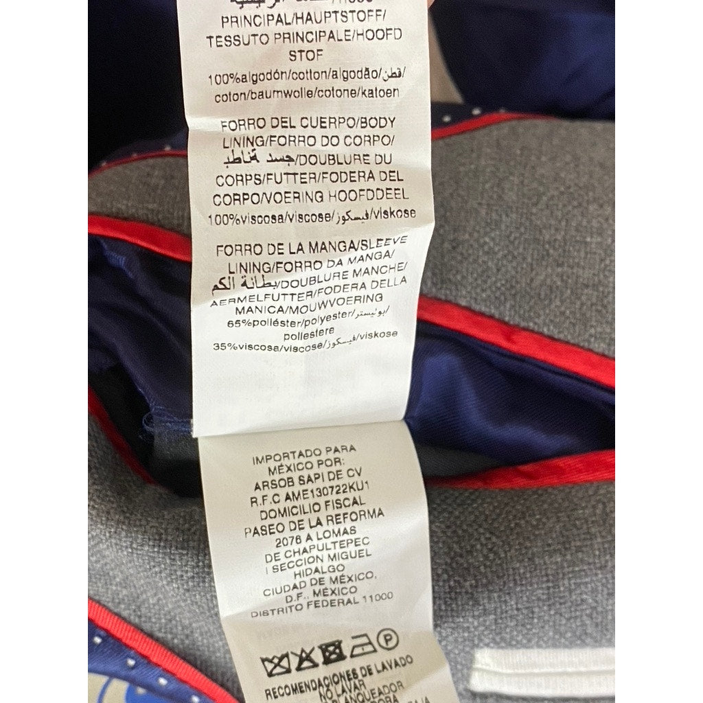 EL GANSO Men's Gray Two-Button Elbow Patch Regular-Fit Blazer SZ 52(US42)