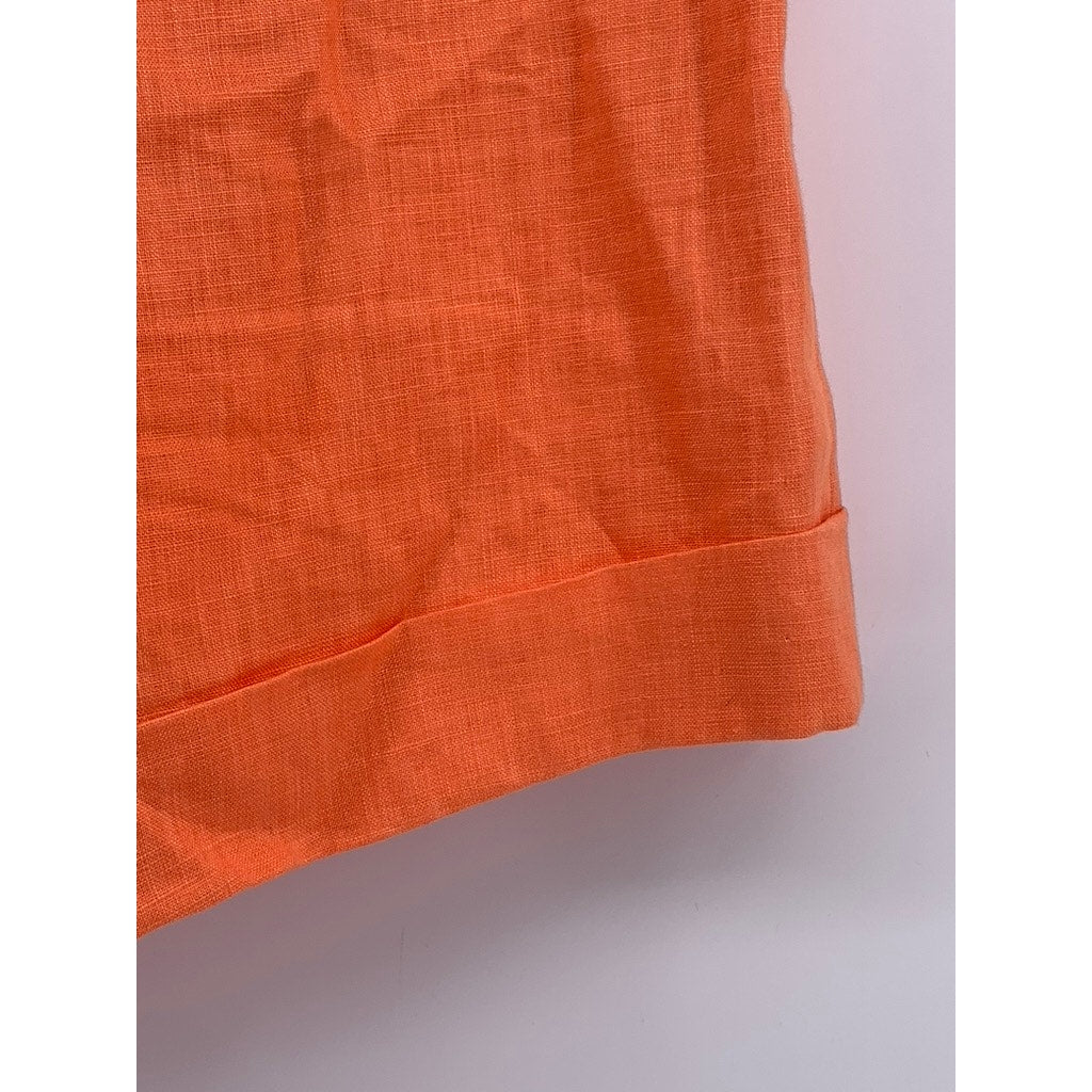 CAMI NYC Women’s Orange Linen High Rise Shorts SZ 10