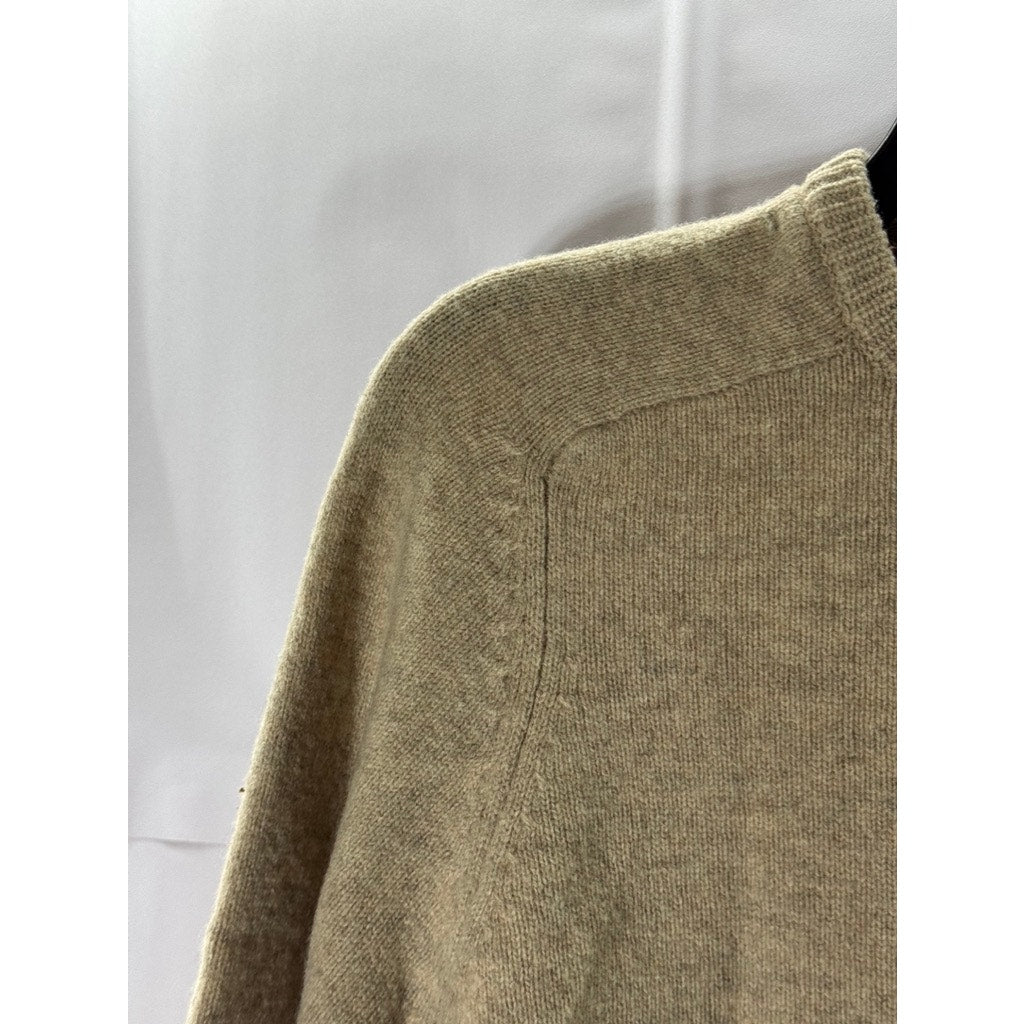 J.CREW Men's Tan Crewneck Lambswool Pullover Sweater SZ M