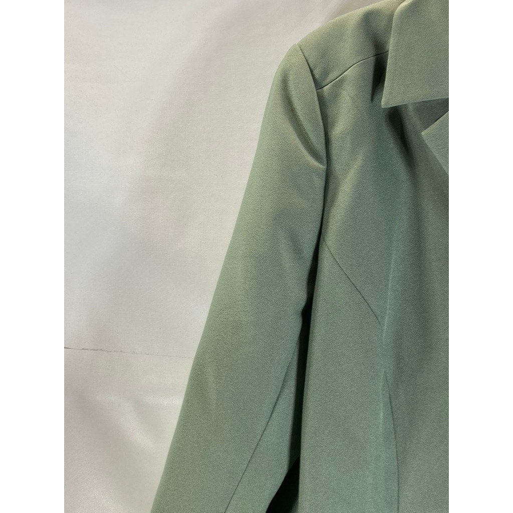 VICKI WAYNE Women's Green Vintage Three-Button Notch Lapel Blazer SZ 14