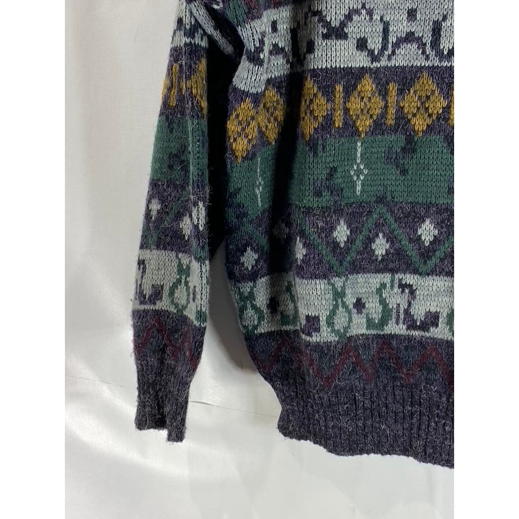 THE MEN'S STORE At Sears Men's Multi Printed Vintage Crewneck Knit Sweater SZ L