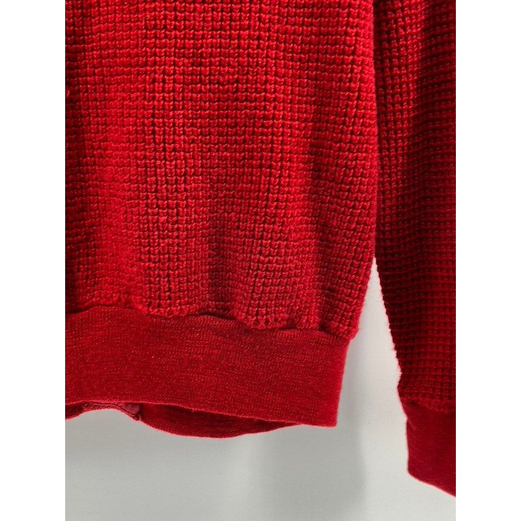 PENDELTON Women's Dark Red Vintage Knit Virgin Wool Button-Up Cardigan SZ M