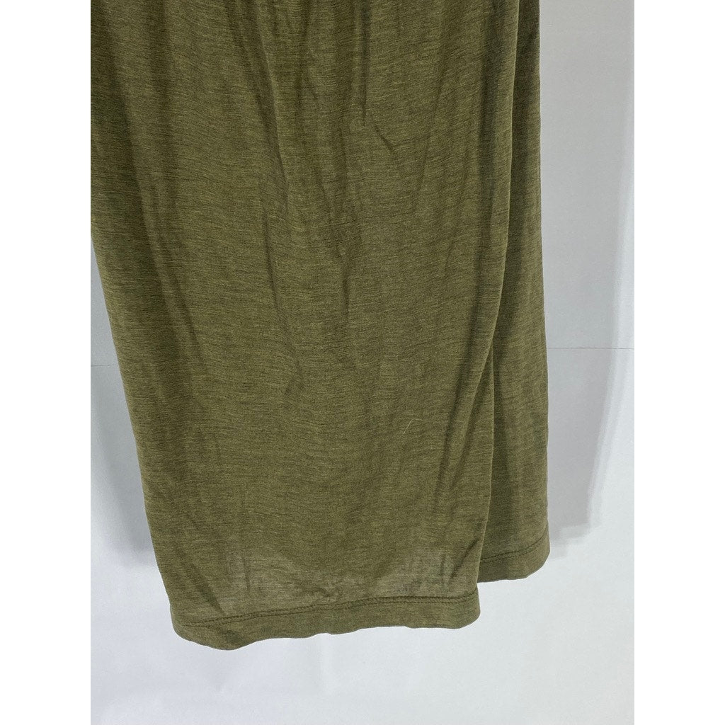 EILEEN FISHER Women's Olive Green Scoop-Neck Solid Silk-Cotton Tank Top SZ S