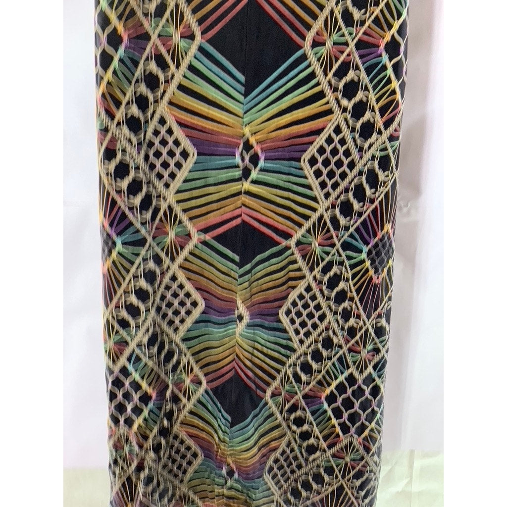MARA HOFFMAN Women's Black/Multi Printed Halter Backless Maxi Dress SZ S